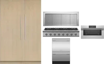 6 Piece Package Includes Refrigerator, Freezer, Cooktop, Wall Oven, Hood And Dishwasher